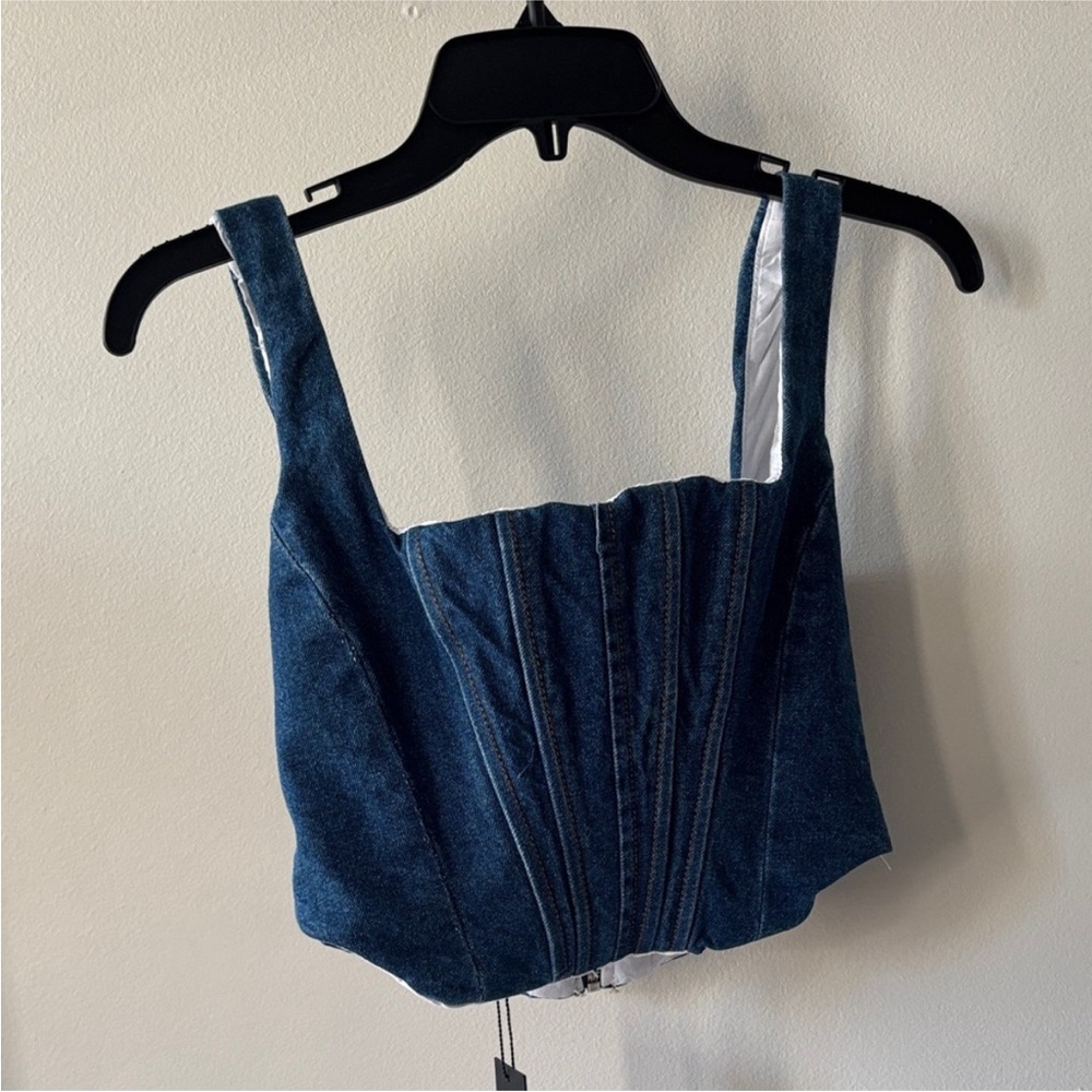 Gianni Bini Dark Blue Denim Crop Top